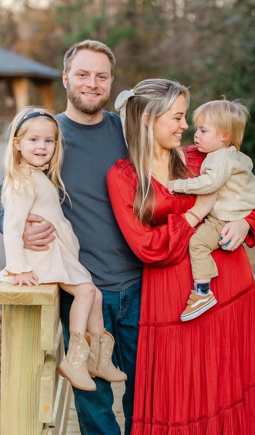 Spencer Lucas with his wife and their two children